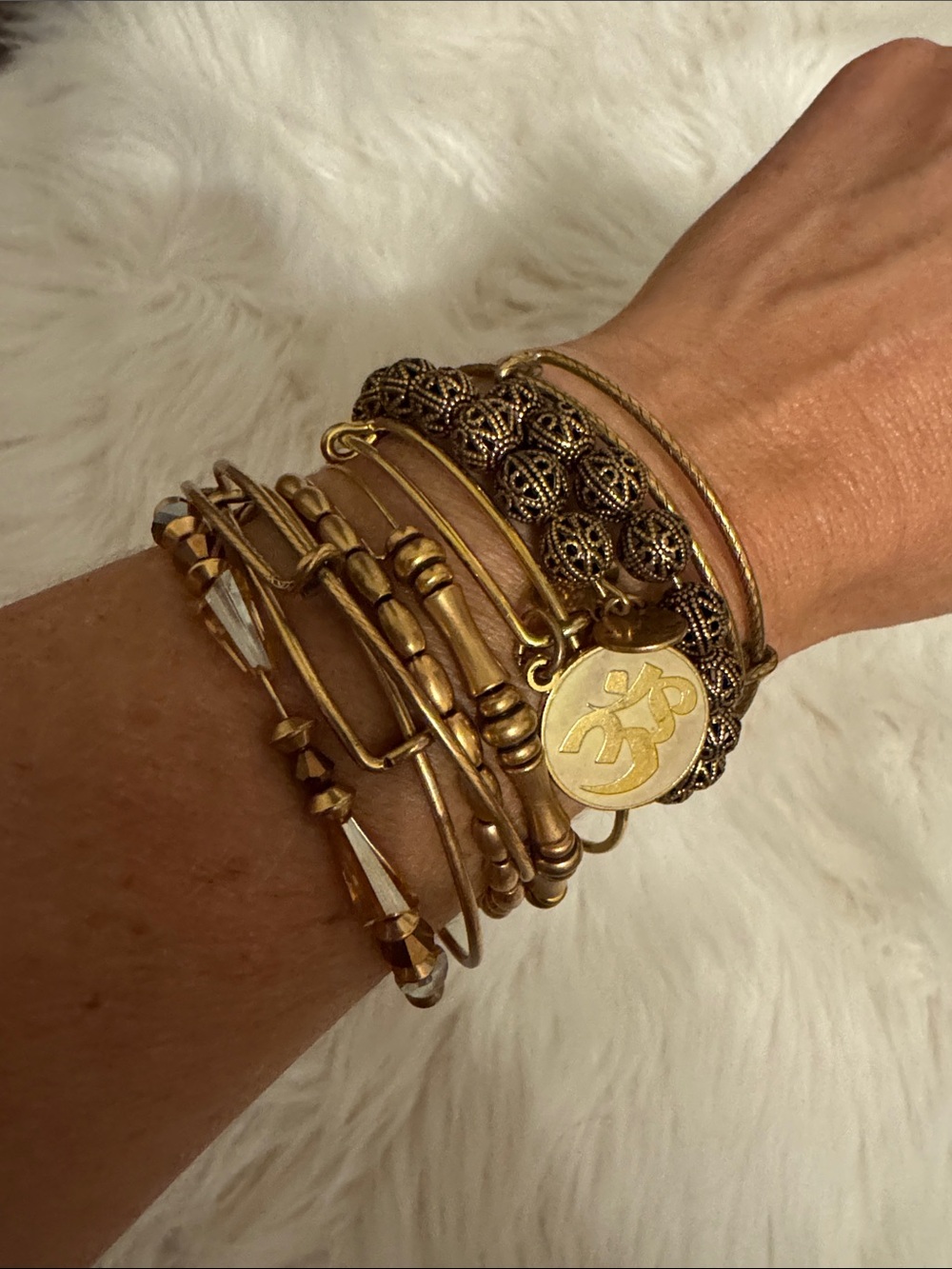 Alex and Ani Gold Tone Stackable Bangle Bracelet Set